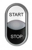 Buton comanda dublu alb+negru 