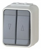 Buton comanda jaluzele IP44, gri/gri
