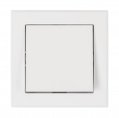 Buton cu 1ND, complet, alb, conexiune cu surub
