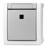 Buton cu 1ND+lumina orientare+cond.N, 10A, PT, cl.el, IP54