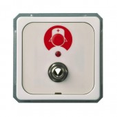Buton de apel+doza pentru buton cu fir, alb-pur