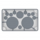 Cable entry gland plate, IP55, 9xØ3-20, 1xØ3-40, 2xØ3-70mm