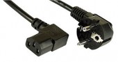 Cablu alimentare Schuko - C13 mama 90°, negru, 5m