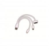 Cablu Date Micro + Lightning + 5 Pini 1A Alb