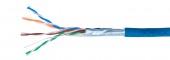 Cablu F/UTP Cat.5e, 4x2xAWG24/1, LS0H, Eca, albastru, cutie