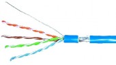 Cablu F/UTP Cat.5e, 4x2xAWG24/1, PVC, Eca, albastru, tambur