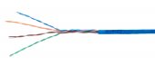 Cablu U/UTP Cat.5e, 4x2xAWG24/1, PVC, Eca, albastru, cutie 305M