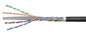 Cablu U/UTP Cat.6, 4x2xAWG23/1, PE de exterior, negru