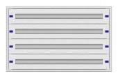Cadru montaj compl. 4-12UV, 4 sine, plastr.plastic