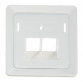 Capac priza telefon dubla, alb