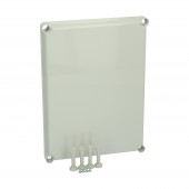 Capac scund gri cu suruburi cu cap normal, 380x280x30