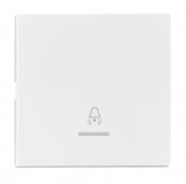 Clapeta cu fereastra de control transp, simbol sonerie, alb