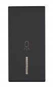 Clapeta cu indicator transparent, cu simbol LAMPA, 1M, negru
