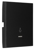 Clapeta cu indicator trnsparent si simbol bec, S55, negru