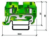 Clema de imp., conex. elastica, tip HTE.2, v/g, 0,2-2,5mm²