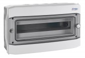 Cofret mural, 1rand, 18 UH (module), transparent IP65