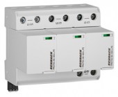 Comb. arrester 3+0 TNC,ClassI+II(B+C),300V,25kA+RC,pluggable