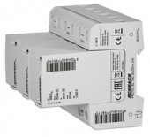 Comb. arrester 3+0 TNC,ClassI+II(B+C),300V,25kA+RC,pluggable