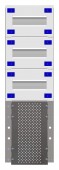 Combination Distributor Modular chassis 208mm 15HU, complete