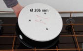 Compact socket Ø 306mm, with 15mm mineral fiberboard
