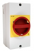 Comutator 0-1, 25A, 3p + 2 c.aux. + cleme PE