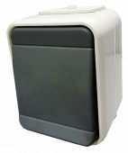 Comutator cruce IP44, gri/gri