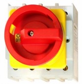 Comutator principal de panou 63A, 4 poli, 22kW, rosu