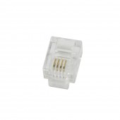 Conector RJ11 telefonie neecranat pentru sertizare pe cablu