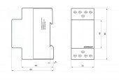 Contactor modular (2UH) 25A, 4 ND, 24Vca, seria AMPARO