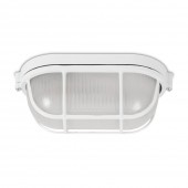 Corp BAT E27 Oval Alb IP54 Dispersor Opal Sticla+Grilaj - NOVELITE