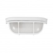Corp BAT E27 Oval Alb IP54 Dispersor Opal Sticla+Grilaj - NOVELITE