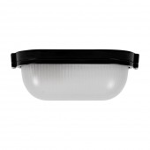 Corp BAT E27 Oval Negru IP54 Dispersor Opal Sticla - NOVELITE