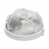 Corp BAT E27 Rotund Alb IP54 Dispersor Sticla+Grilaj - NOVELITE