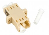 Cupla LC Duplex,Plastic,Multimode,zirc.,cu flansa,bej,ECO