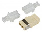 Cuplor FO LC-Duplex,Multimode,fosfor-bronz,fara flansa,gri