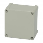 Cutie din ABS cu capac gri si balamale, 110x110x65mm