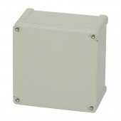 Cutie din ABS cu capac gri si balamale, 130x130x75mm