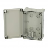 Cutie din ABS cu capac gri si balamale, 187x122x90mm