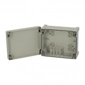 Cutie din ABS cu capac gri si balamale, 201x163x98mm