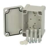 Cutie din ABS cu capac gri si balamale, 95x65x60mm