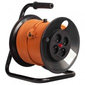 Derulator PVC 4xSchuko 1xTSG H05VV-F 3G1.5, 25m, orange