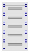 Distribution board insert KVN 60mm, 2-21K, 5-rows