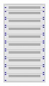 Distribution board insert KVN 60mm, 4-39K, 10-rows