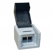 Doza de perete IP44/IP20 goala pt. 2 module, negru/gri
