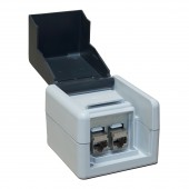 Doza de perete IP44/IP20 goala pt. 2 module, negru/gri