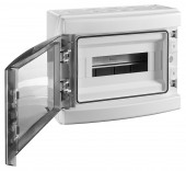 Dulap distrib. apl. IP65, 12U pe 1 rand, cu usa transparenta