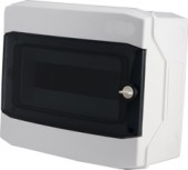 Dulap distrib. apl. IP65, 12UH, 1 rand, cu usa transparenta