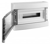 Dulap distrib. apl. IP65, 18U pe 1 rand, cu usa transparenta