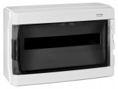 Dulap distrib. apl. IP65, 18UH, 1 rand. cu usa transparenta