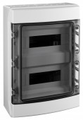 Dulap distrib. apl. IP65, 24UH, 2 rand. cu usa transparenta